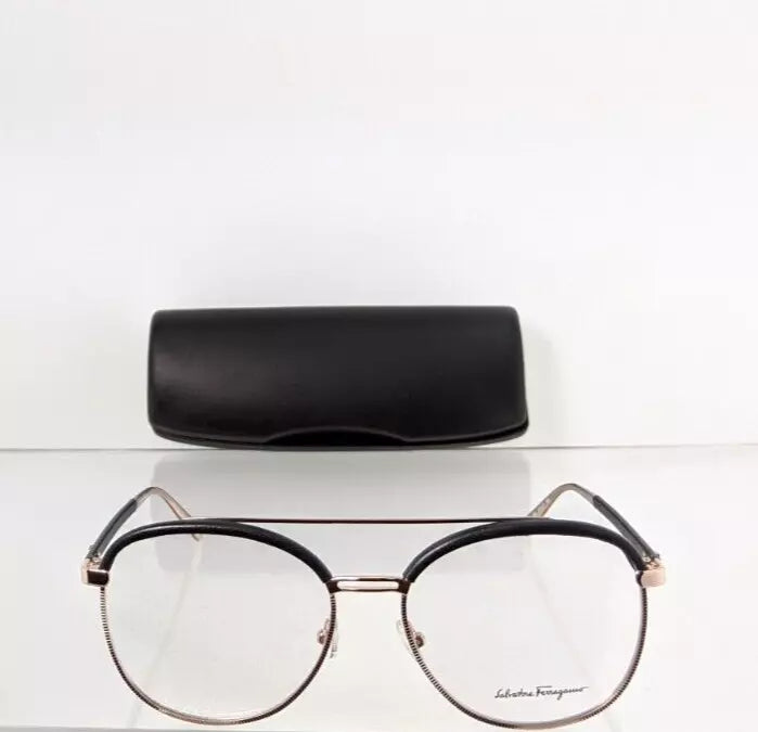 Brand New Authentic Salvatore Ferragamo SF 2195 786 Black & Gold 57mm 2195 Frame