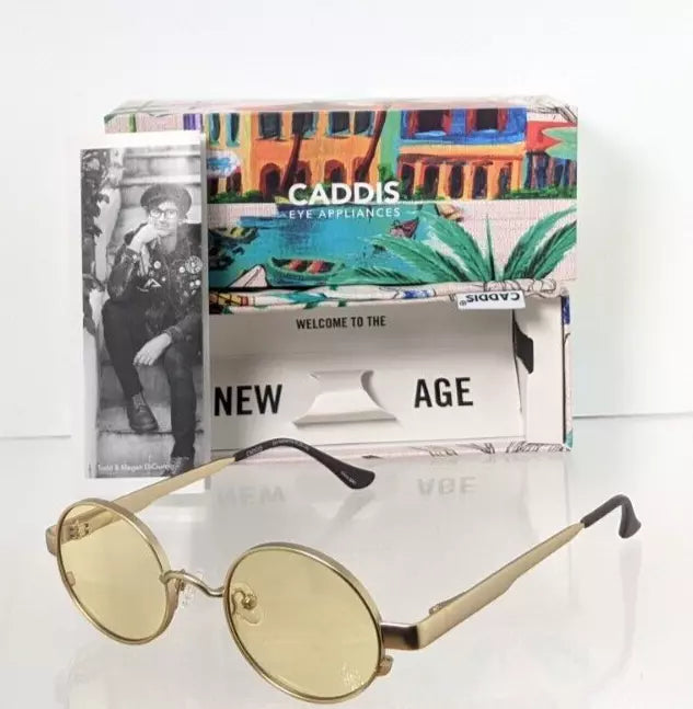 New Authentic CADDIS Sunglasses URIPITER Gold 45mm Frame