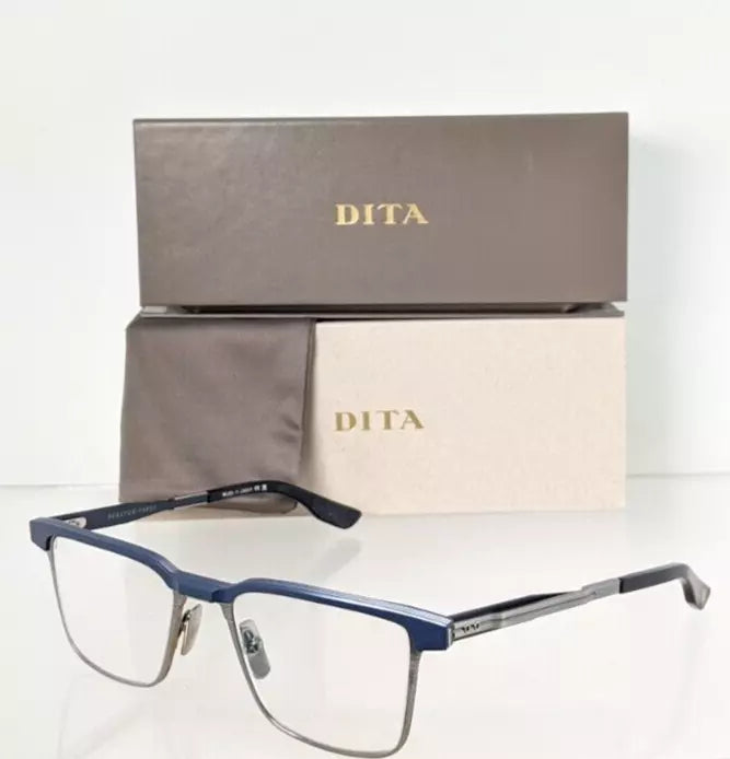 New Authentic Dita Eyeglasses Senator Three DTX-137-A 02 Navy Silver 53mm Frame