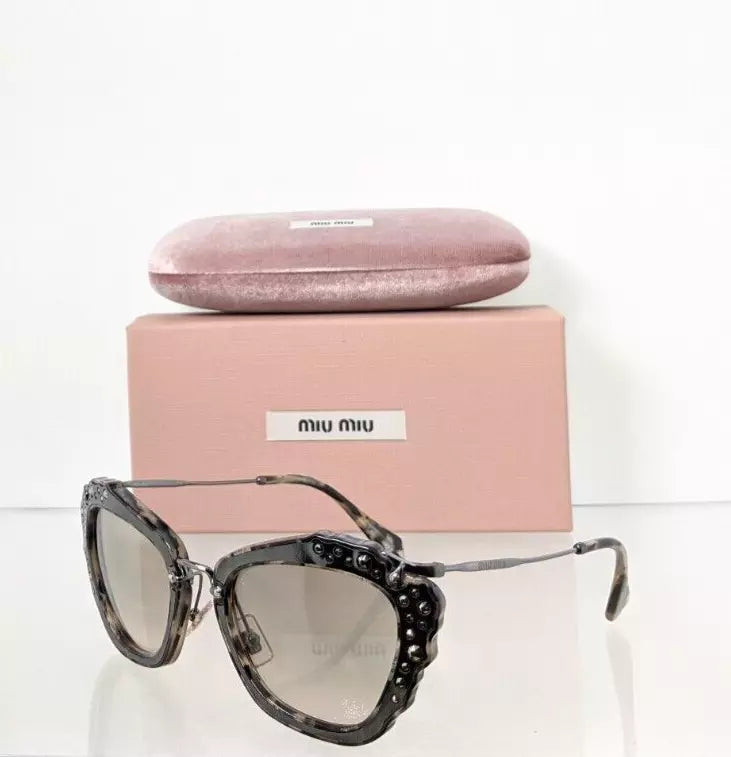 Brand New Authentic MIU MIU SMU 04Q DHE - 3H2 Sunglasses Grey SMU04Q Frame