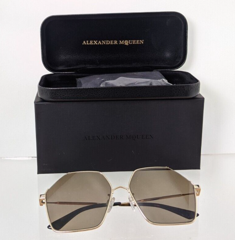 Brand New Authentic Alexander McQueen Sunglasses MQ 0258 Gold 002 58mm Frame