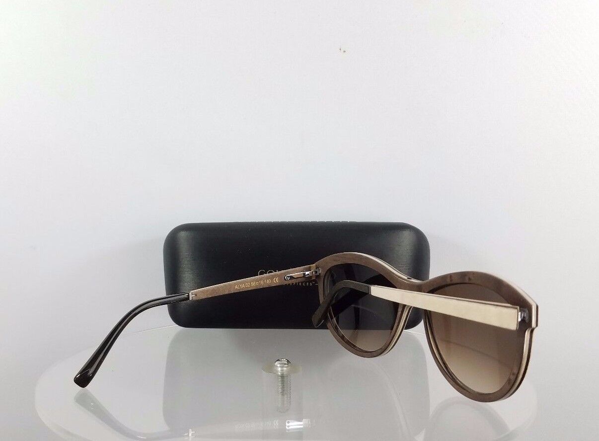 Brand New Authentic Gold and Wood Sunglasses Alya 02 Light Brown Beige Frame