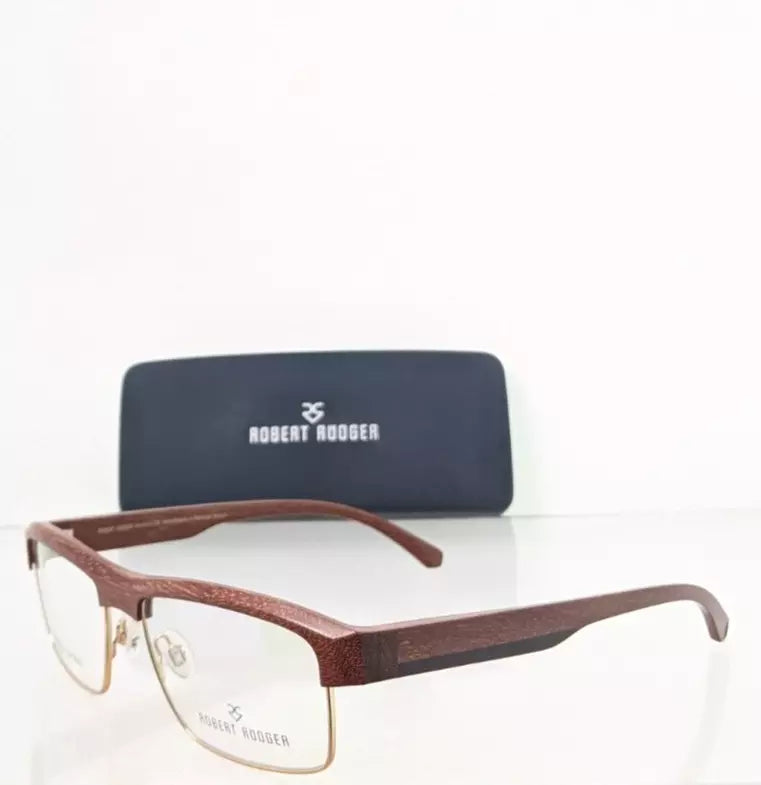 Brand New Authentic Robert Rudger Eyeglasses RR010 Col 2 55mm 010 Natural Wood