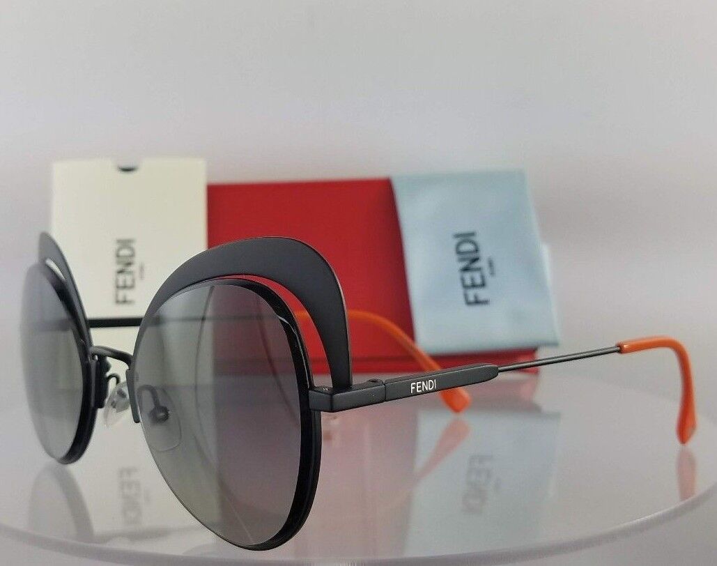 Brand New Authentic Fendi FF 0247/S Sunglasses 8079O Black Orange Frame M0247S