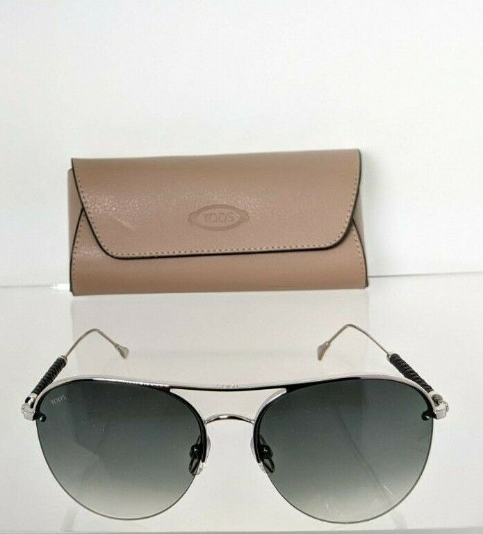 Brand New Authentic Tod's Sunglasses TO 233 16B 57mm Silver Frame TO233