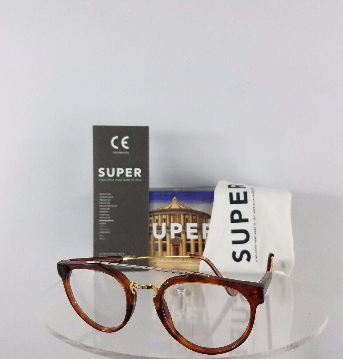 Brand New Authentic Retrosuperfuture 638 Super Eyeglasses Giaguaro Dark Havana