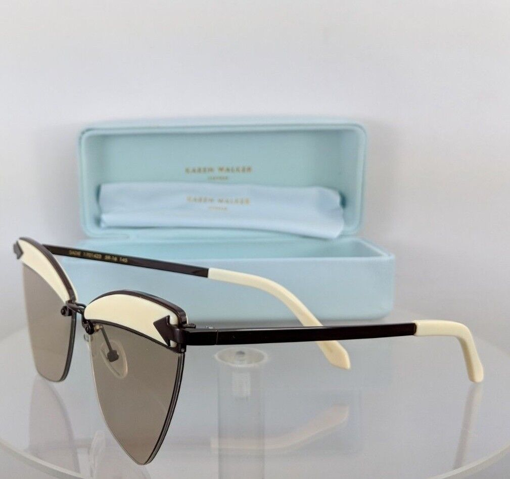 Brand New Authentic Karen Walker Sunglasses SADIE White Dark Brown 59mm Frame