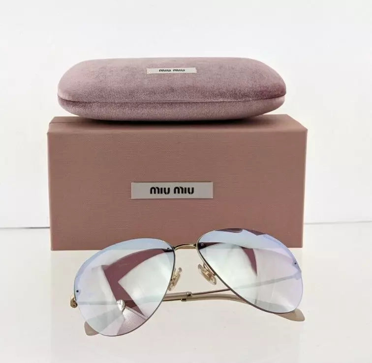 Brand New Authentic MIU MIU SMU 53P ZVN - 4L2 Sunglasses Gold SMU53P Frame