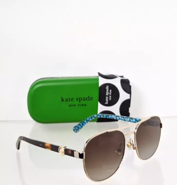 New Authentic Kate Spade Sunglasses Raglan 06JLA Gold 56mm Frame