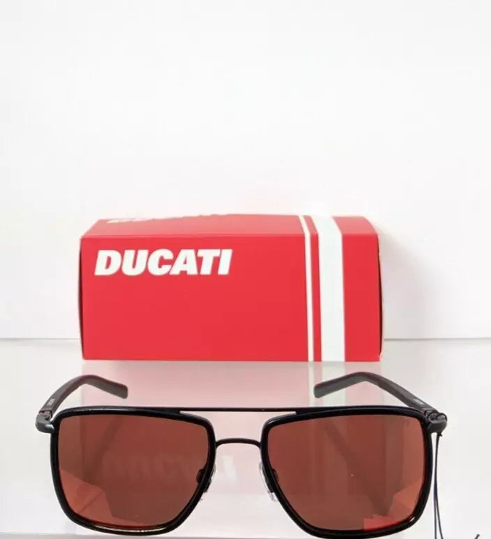 Brand New Authentic DUCATI Sunglasses DA 7002 002 56mm Black Red Iridium Frame