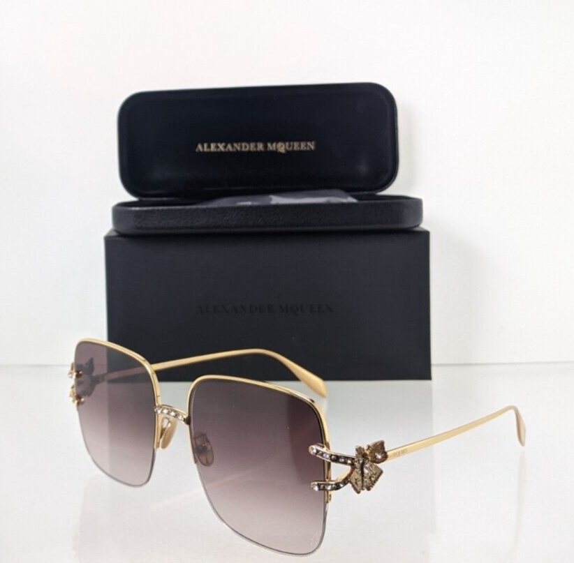 Brand New Authentic Alexander McQueen Sunglasses AM 0371 002 57mm Frame