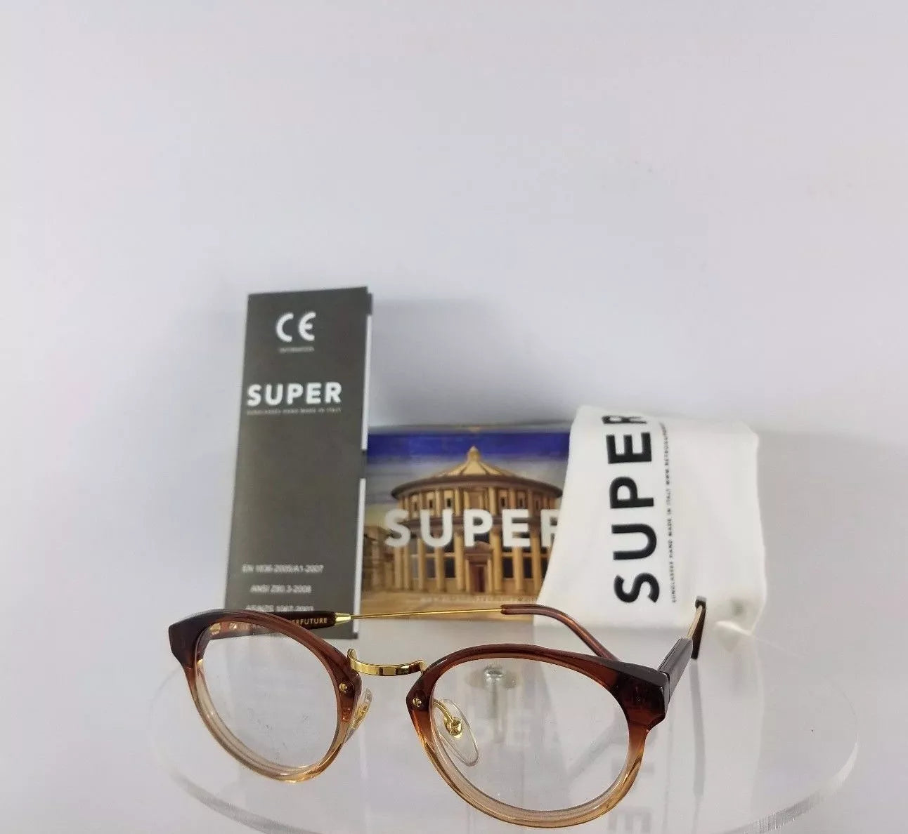 Brand New Authentic Retrosuperfuture 817 0T Eyeglasses Panama Brown Gradient