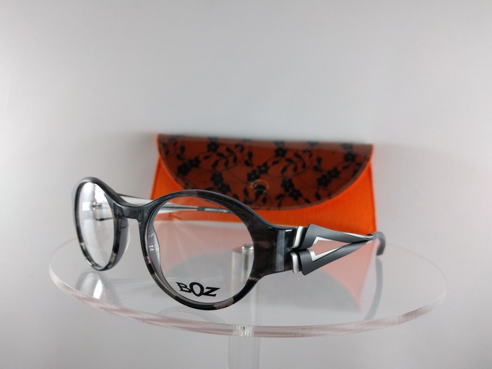 Brand New Authentic BOZ Eyeglasses Pampille 0013 Gray Black Silver Frame