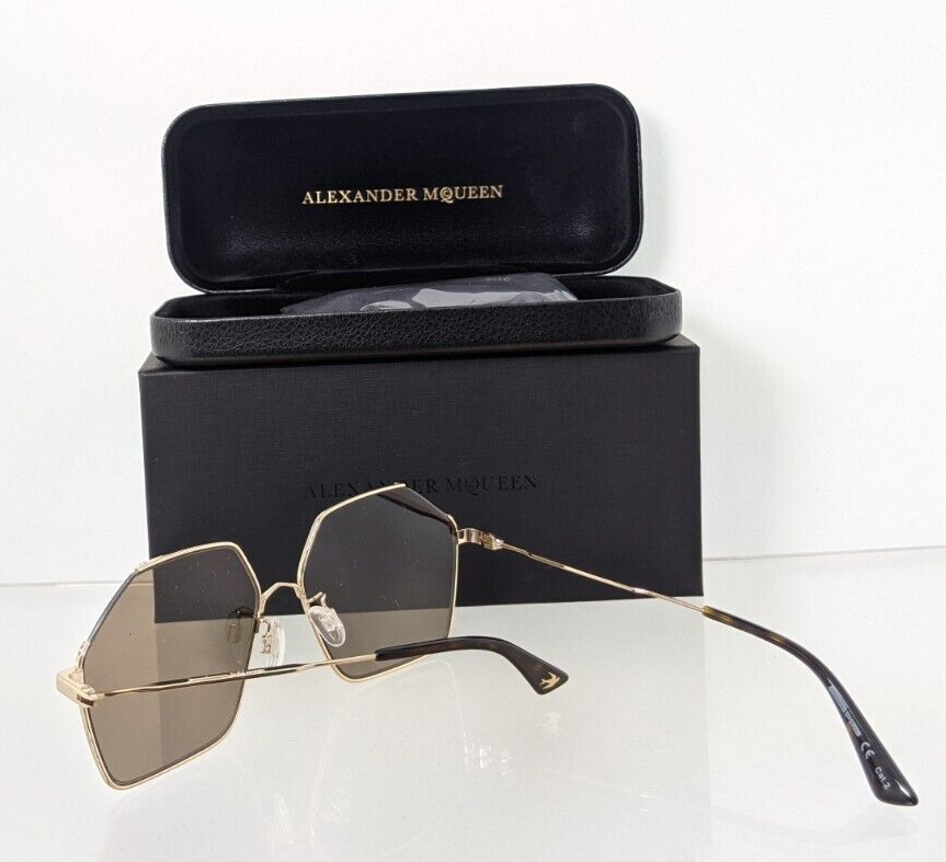 Brand New Authentic Alexander McQueen Sunglasses MQ 0258 Gold 002 58mm Frame