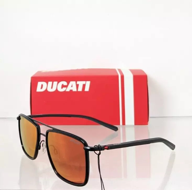 Brand New Authentic DUCATI Sunglasses DA 7002 002 56mm Black Red Iridium Frame