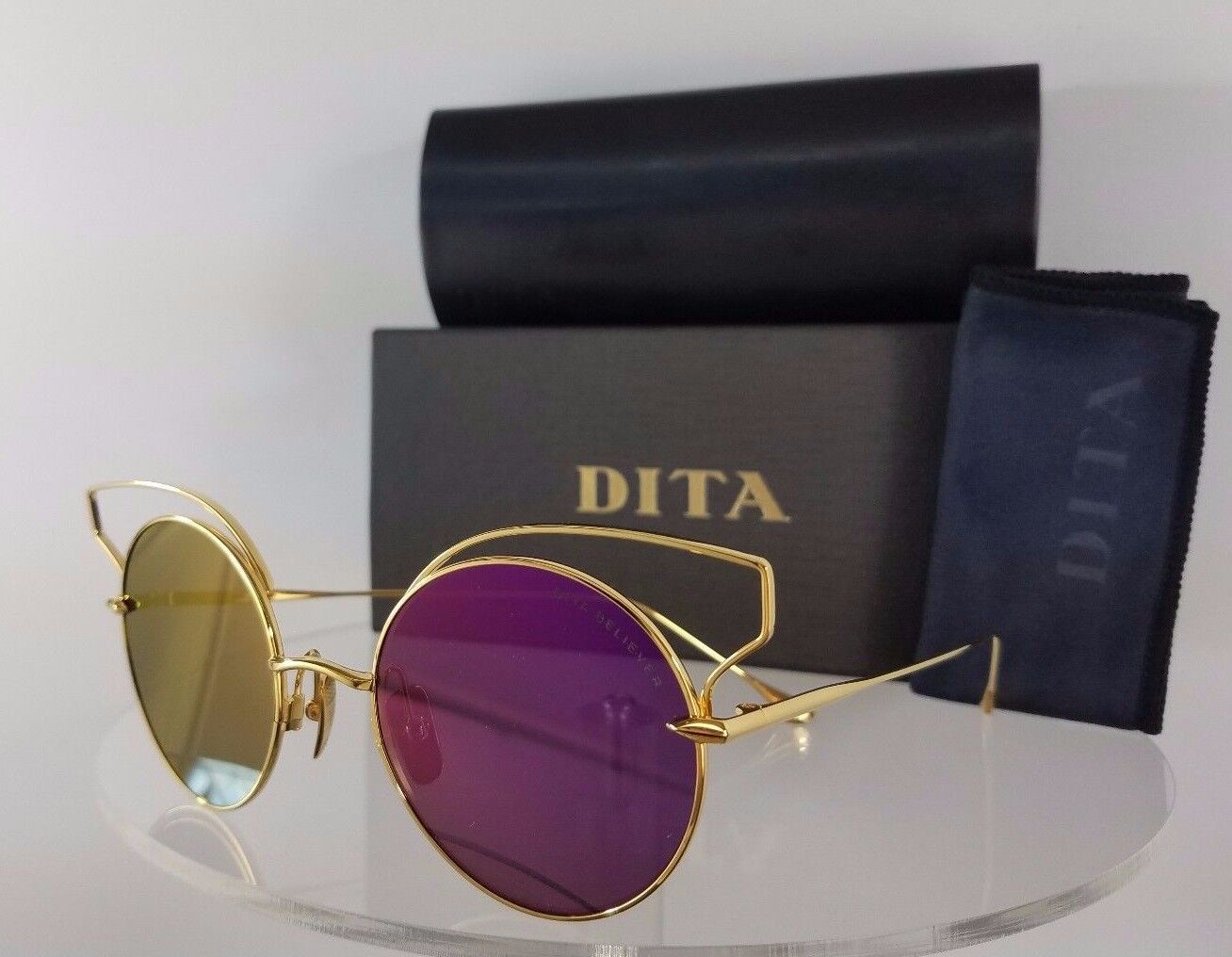 Brand New Authentic Dita Sunglasses Believer 23008-A-GLD-52mm Gold Frame