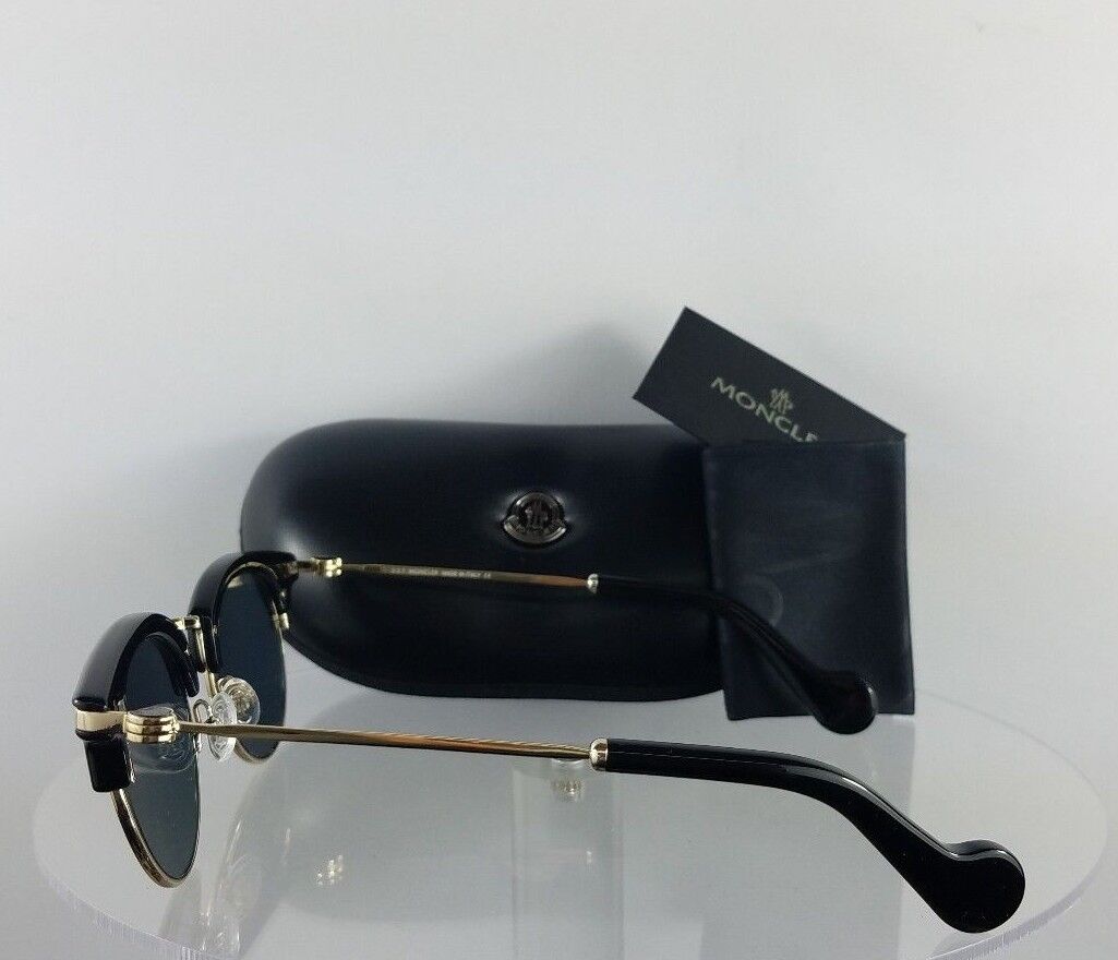 Brand New Authentic Moncler Sunglasses ML 0035 01A Shiny Black Gold 47mm