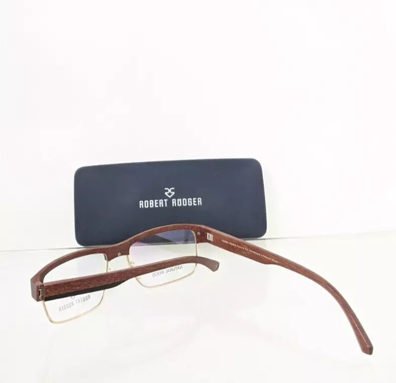 Brand New Authentic Robert Rudger Eyeglasses RR010 Col 2 55mm 010 Natural Wood