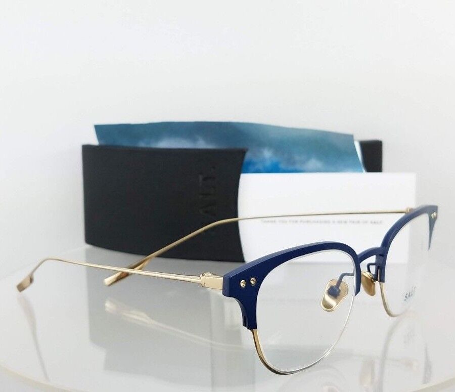 Brand New Authentic Salt Eyeglasses Chrissie Ab/Wg Blue Gold 48Mm Titanium Frame