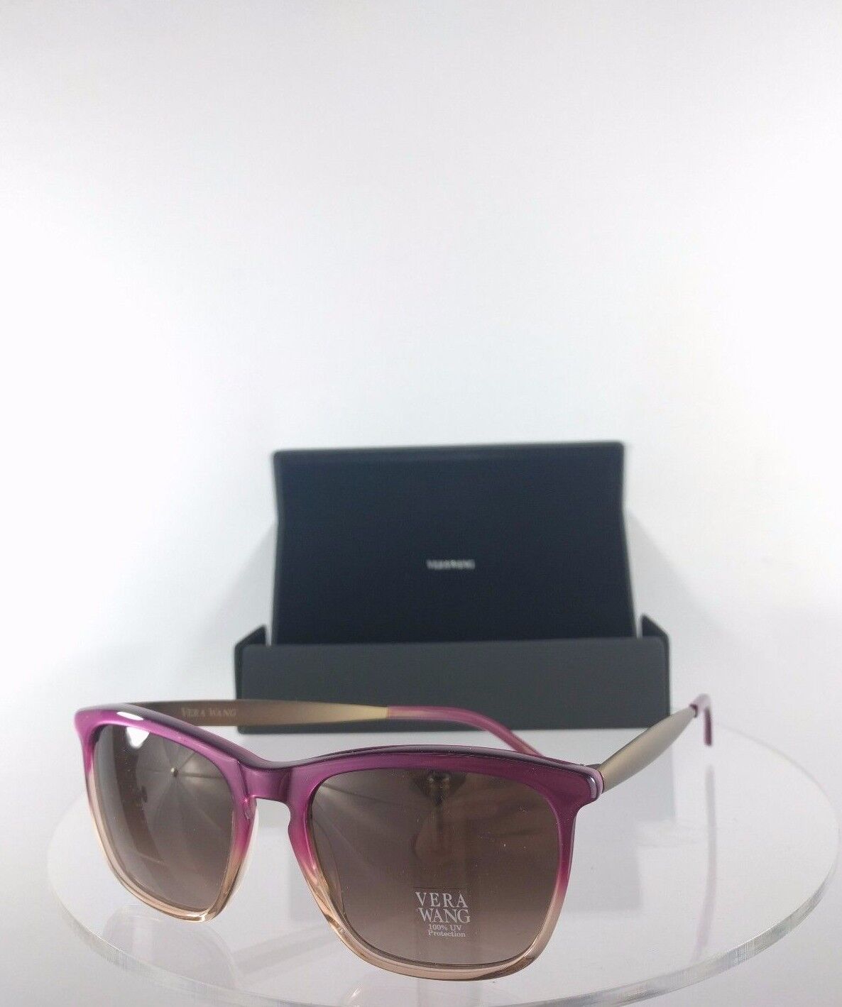 Brand New Authentic Vera Wang Sunglasses V410 MA Purple Gradient Matte Gold