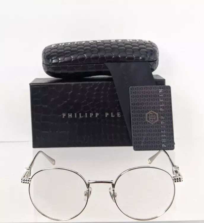 New Authentic Philipp Plein Eyeglasses VPP 061 Col 0579 Silver VP061 Glam sunset