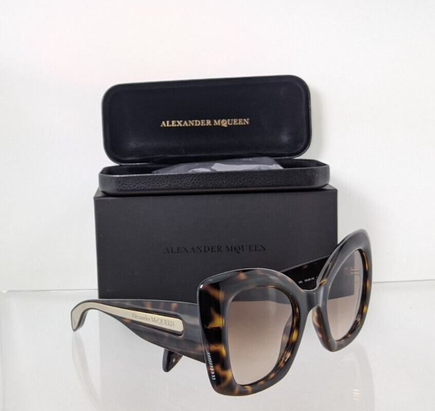 Brand New Authentic Alexander McQueen Sunglasses MQ 0402 Tortoise 002 53mm Frame