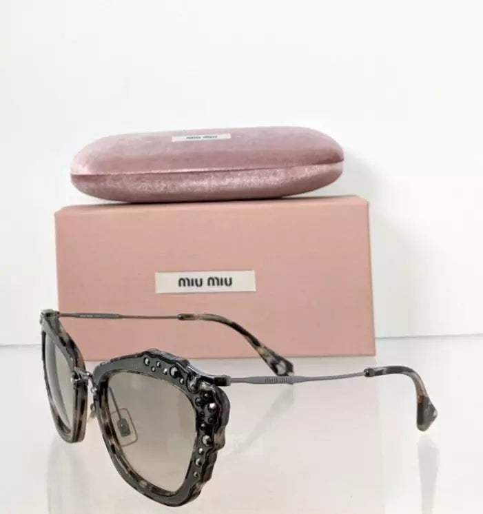 Brand New Authentic MIU MIU SMU 04Q DHE - 3H2 Sunglasses Grey SMU04Q Frame