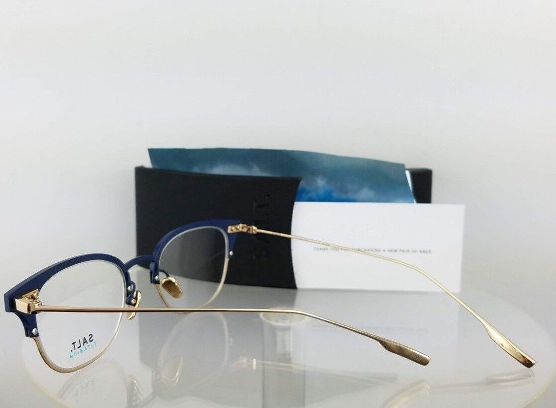 Brand New Authentic Salt Eyeglasses Chrissie Ab/Wg Blue Gold 48Mm Titanium Frame