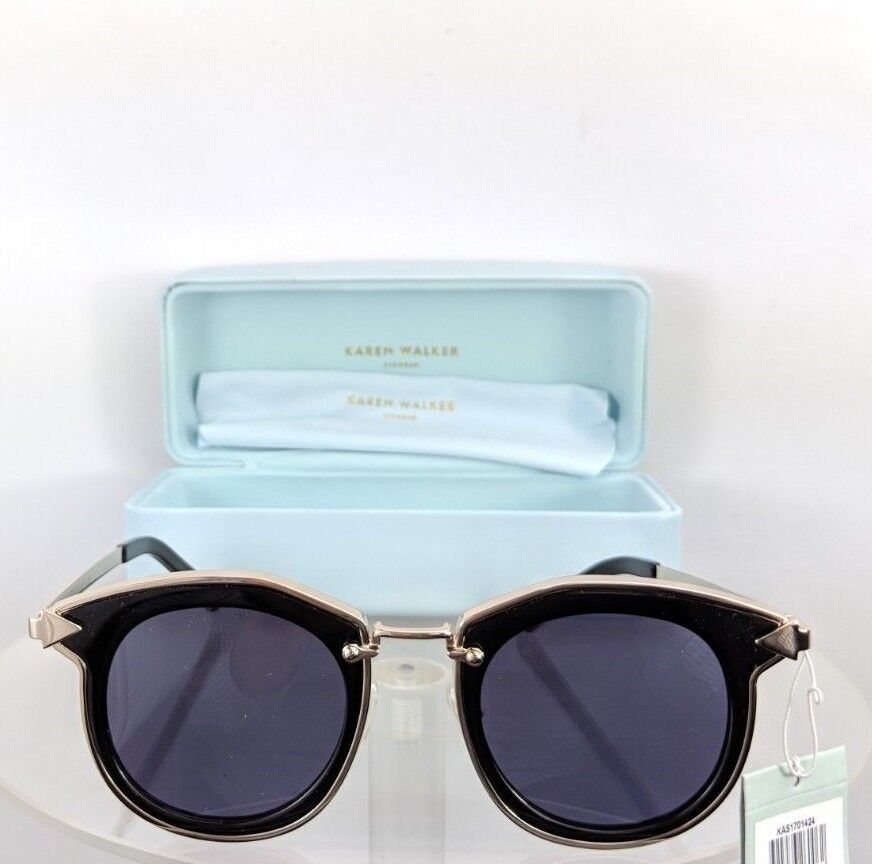 Brand New Authentic Karen Walker Sunglasses Bounty Black Gold 47Mm Frame