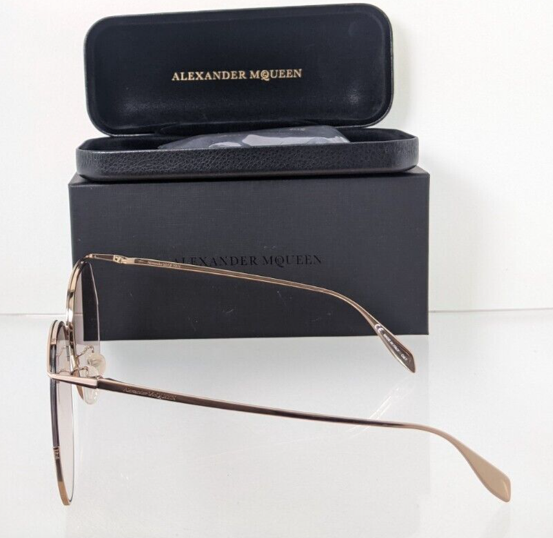 Brand New Authentic Alexander McQueen Sunglasses AM 0255 Gold 004 61mm Frame