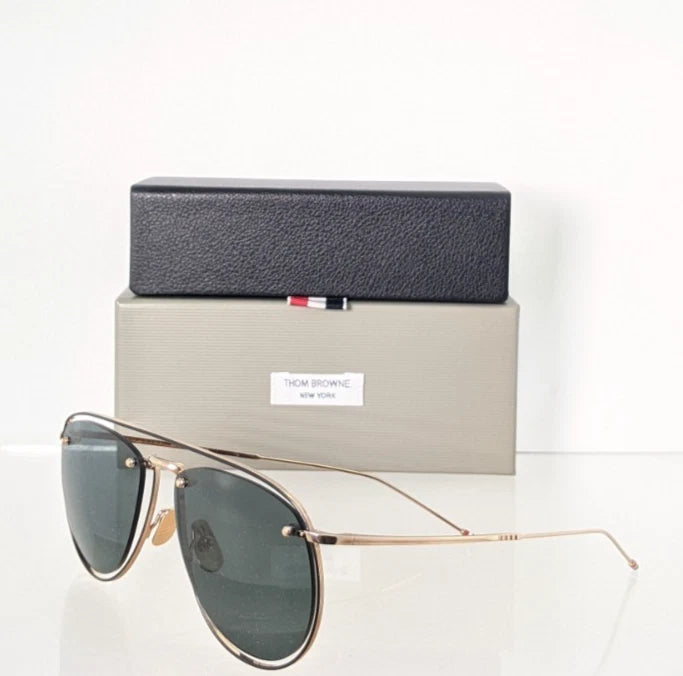 Brand New Authentic Thom Browne Sunglasses TBS 113-59-02 59mm TBS113 Gold Black