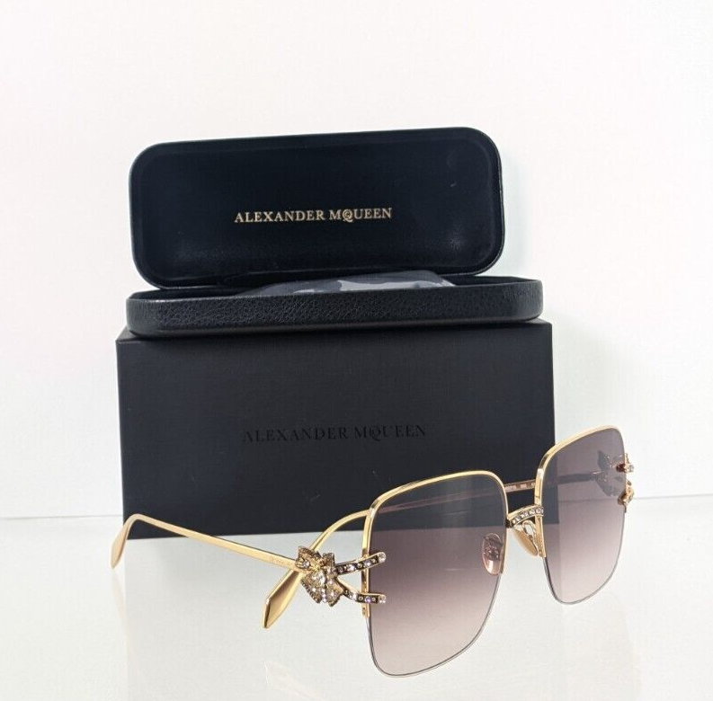 Brand New Authentic Alexander McQueen Sunglasses AM 0371 002 57mm Frame