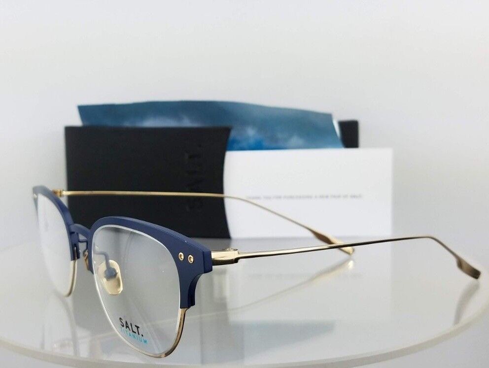 Brand New Authentic Salt Eyeglasses Chrissie Ab/Wg Blue Gold 48Mm Titanium Frame