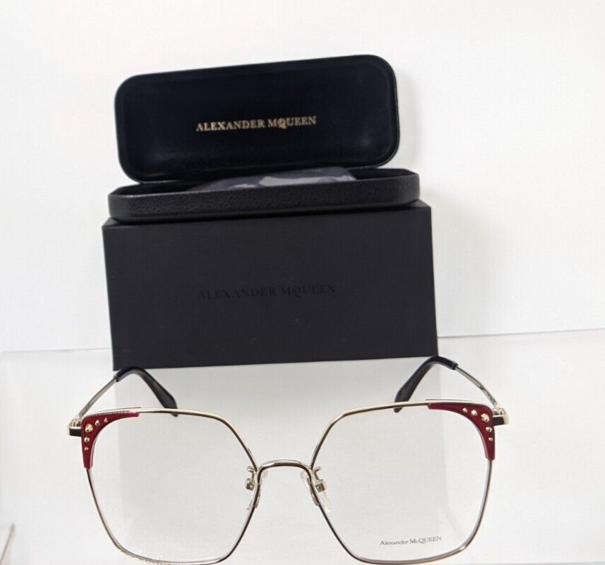 Brand New Authentic Alexander McQueen Eyeglasses AM 0312 O 002 56mm Frame