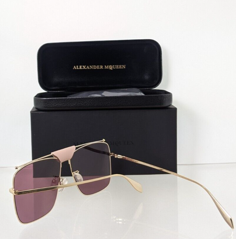 Brand New Authentic Alexander McQueen Sunglasses MQ 0318 Gold 002 58mm Frame