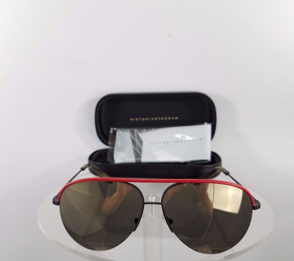 Brand New Authentic Victoria Beckham Sunglasses VBS90 C14 Leather Black Tomato