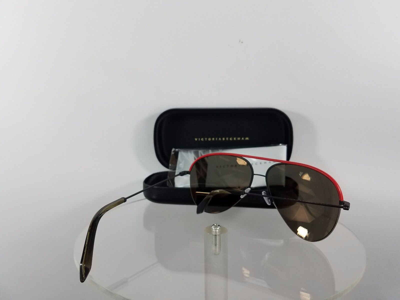 Brand New Authentic Victoria Beckham Sunglasses VBS90 C14 Leather Black Tomato