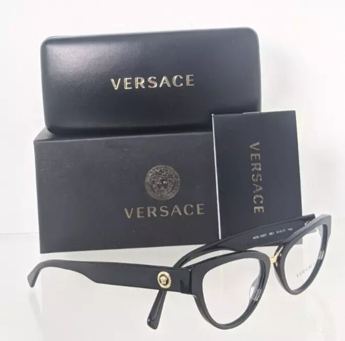 Brand New Authentic Versace Eyeglasses MOD. 3267 51mm Black GB1 3267 Frame