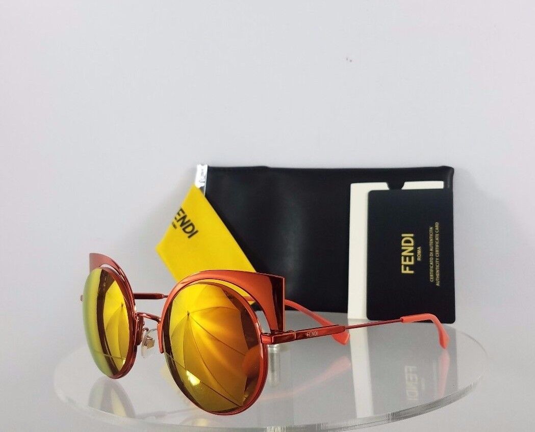 Brand New Authentic Fendi FF 0177/S Sunglasses KWLPD Orange Mirror 53mm 0177