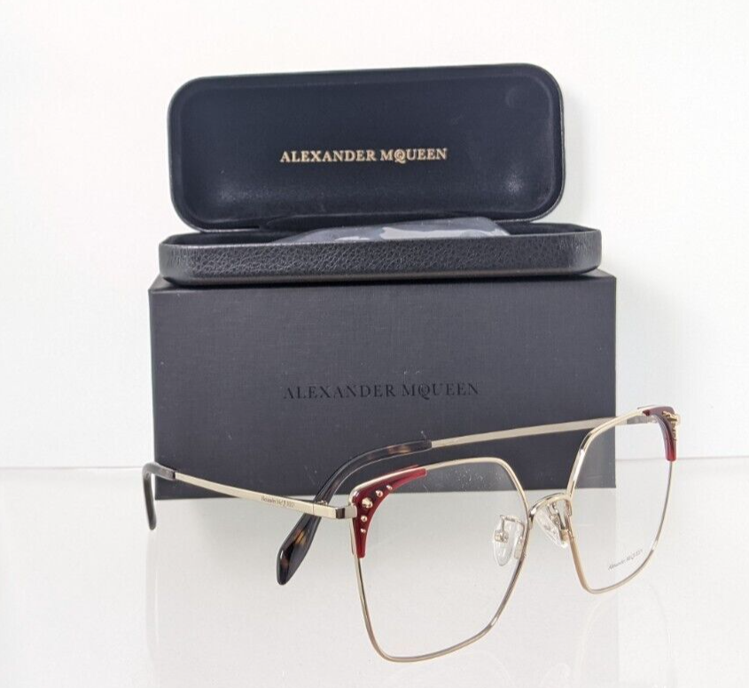 Brand New Authentic Alexander McQueen Eyeglasses AM 0312 O 002 56mm Frame