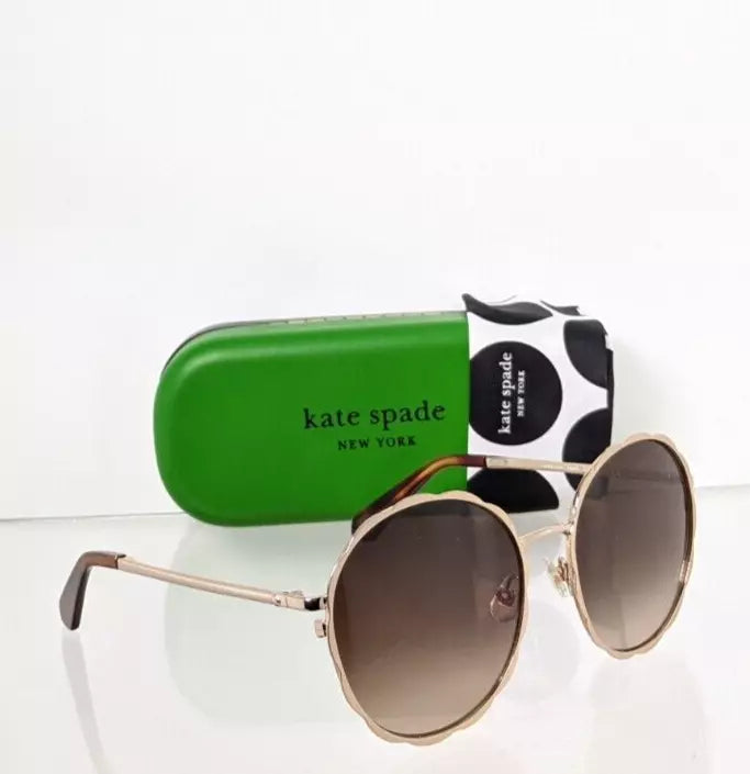 New Authentic Kate Spade Sunglasses Cannes J5GHA Gold 57mm Frame