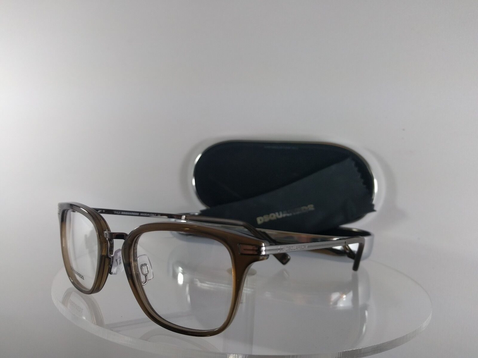 Brand New Authentic Dsquared2 DQ 5137 045 Eyeglasses Brown/Silver Frame