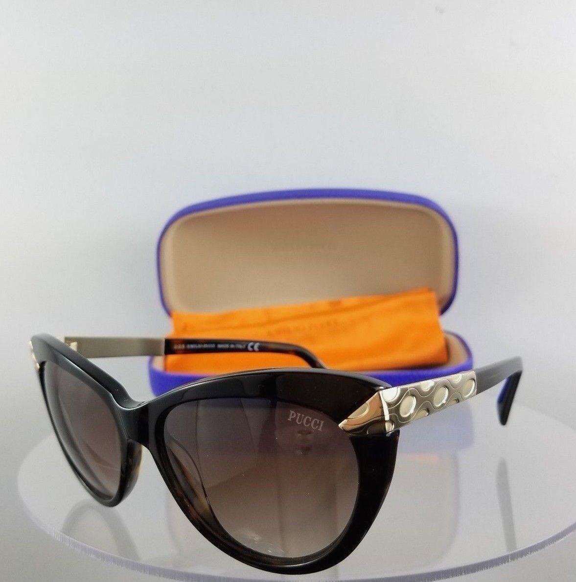 4Brand New Authentic Emilio Pucci Sunglasses EP17 01B Black Gold Frame EP 17