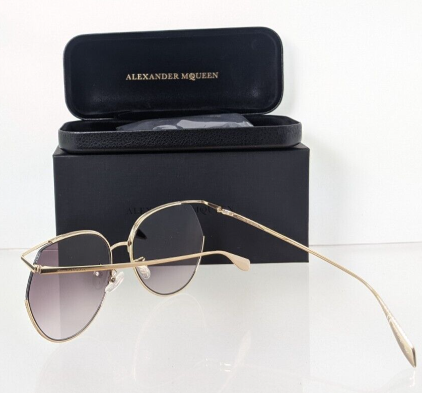 Brand New Authentic Alexander McQueen Sunglasses AM 0255 Gold 002 61mm Frame