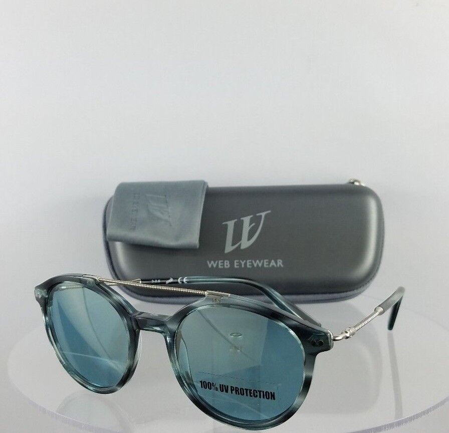 Brand New Authentic Web Sunglasses WE 185 Col. 92W Blue SIlver 50mm Frame 0185