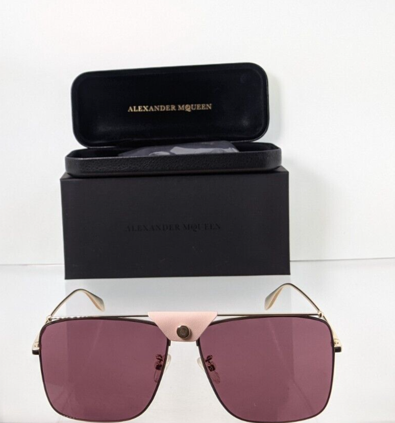 Brand New Authentic Alexander McQueen Sunglasses MQ 0318 Gold 002 58mm Frame