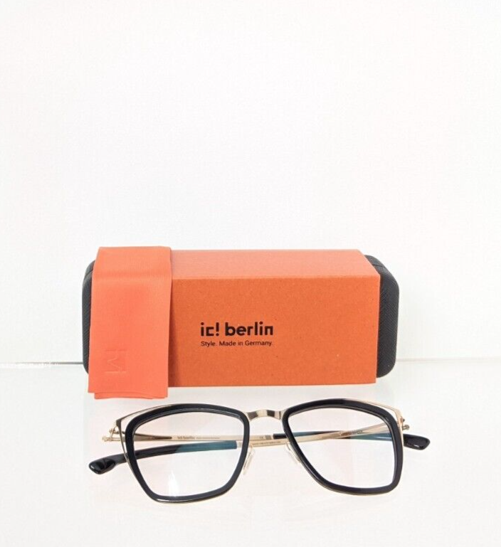 Brand New Authentic ic! Berlin Eyeglasses Model Louisa Black Gold 47mm