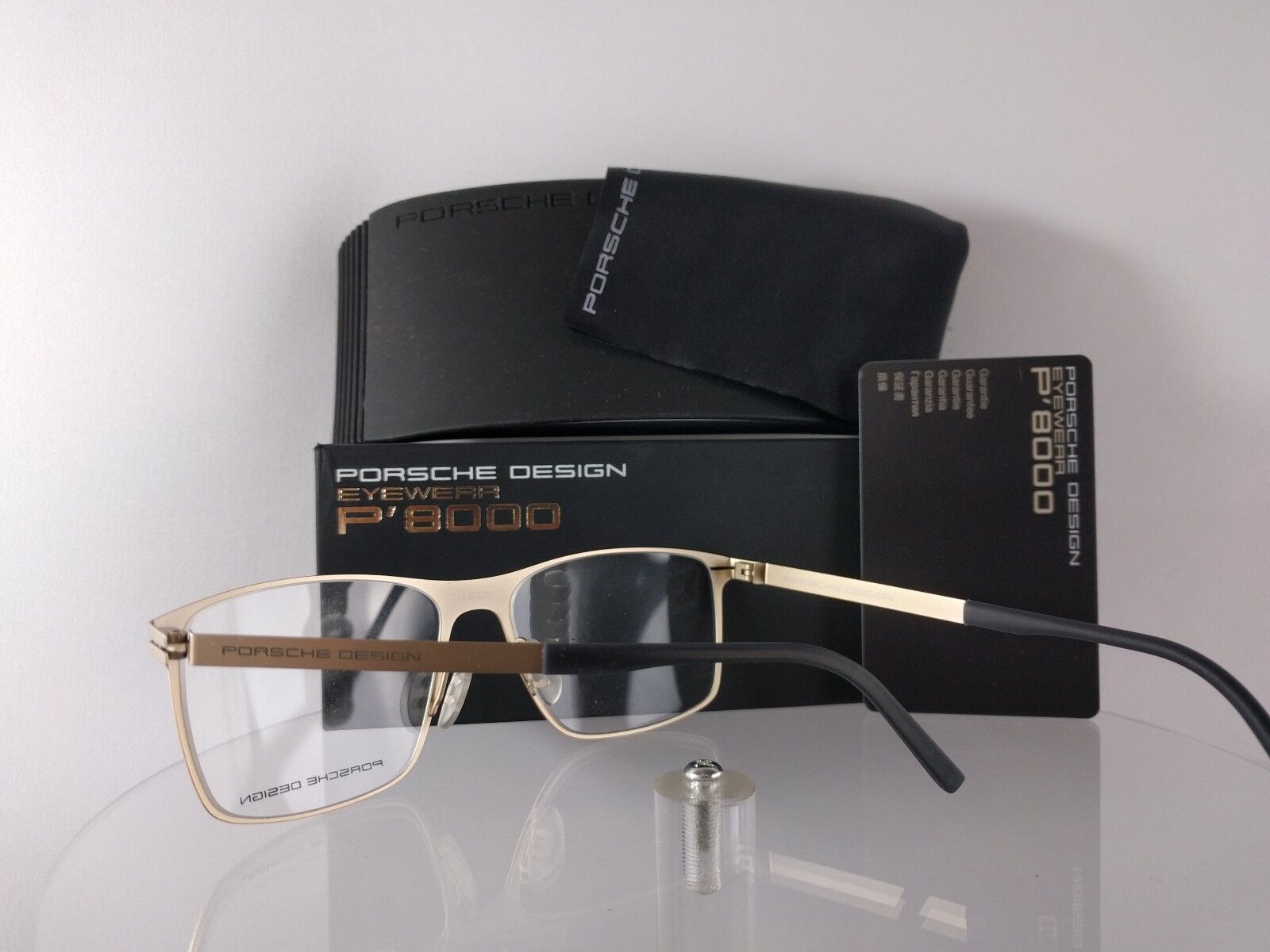 New Authentic Porsche Design P 8256 B Eyeglasses Titanium P'8256 Matte Gold