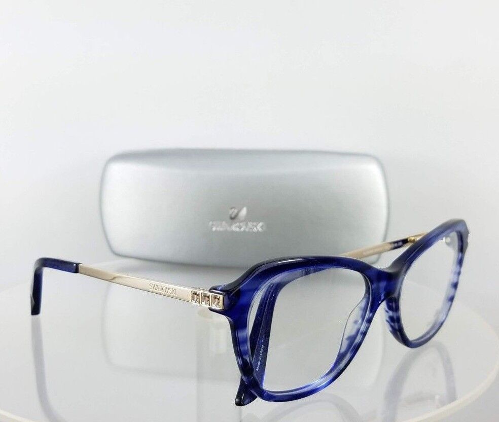 New Authentic Swarovski Eyeglasses Florrie SW 5161 090 Blue Silver Frame