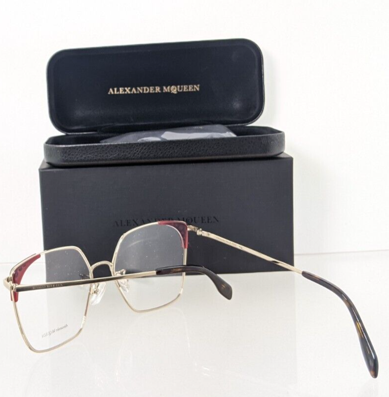 Brand New Authentic Alexander McQueen Eyeglasses AM 0312 O 002 56mm Frame